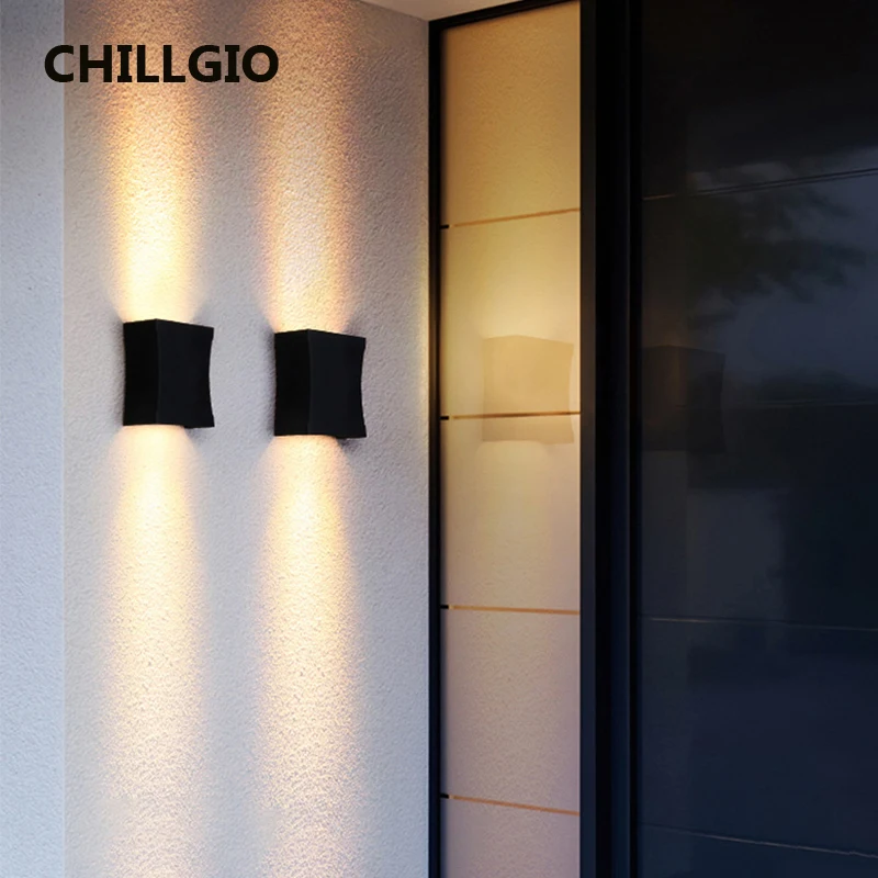 CHILLGIO Waterdichte buitenwandlampen Op en neer Heldere externe verlichting Tuinvakantie Hotel Villa Decoratie Binnenverlichting