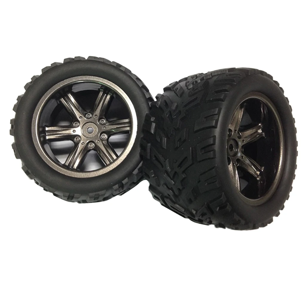 

2Pcs 85mm 1/12 Rock Crawler Tires with Wheel Rim for RC Cars