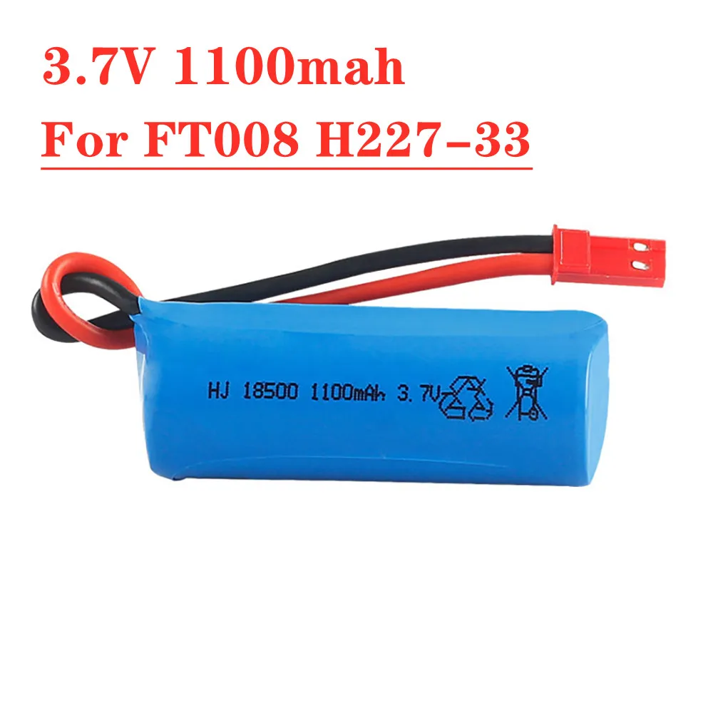 

3.7v 1100Mah Li-ion battery 15C 18500 for FT008 RC Racing boat H227-33 Remote control helicopter JST plug