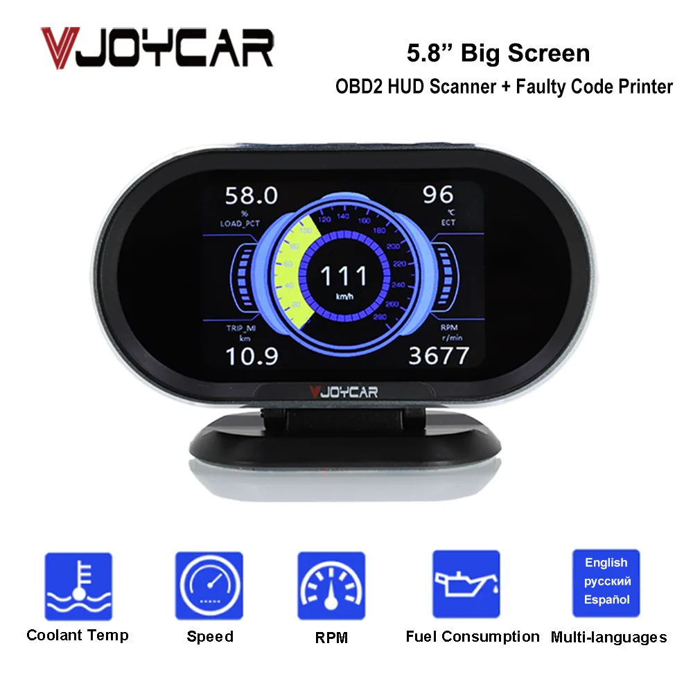

OBD2 Digital Diagnostic Tool On-Board Computer HUD Gauge Car Digital Speedometer Faulty Code Scanner & Clear Security Alarm