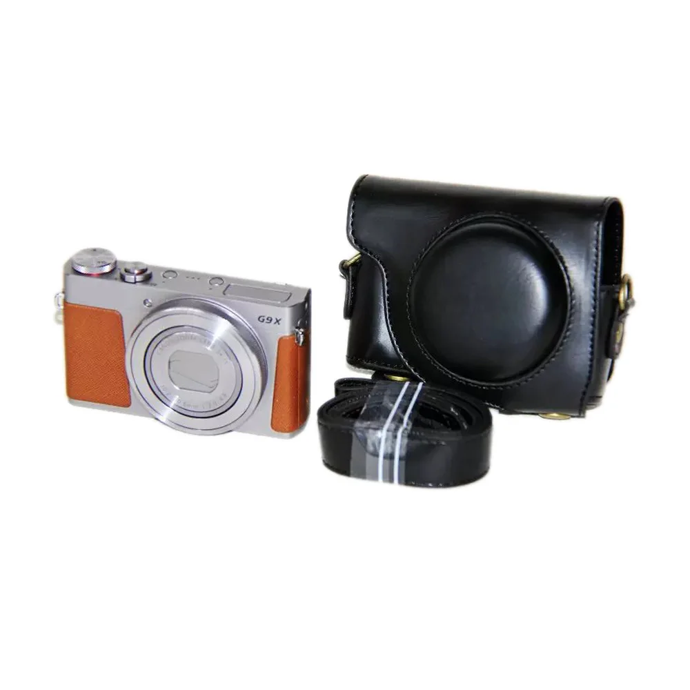PU Leather Camera Bag Case For Canon Powershot G9 X G9X G9 X Mark II G9X2 Camera Cover With Strap