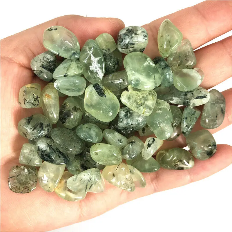 Wholesale 50g 9-15mm Natural Prehnite Green Grape Quartz Crystal Gravel Stone Decoration Natural Quartz Crystals