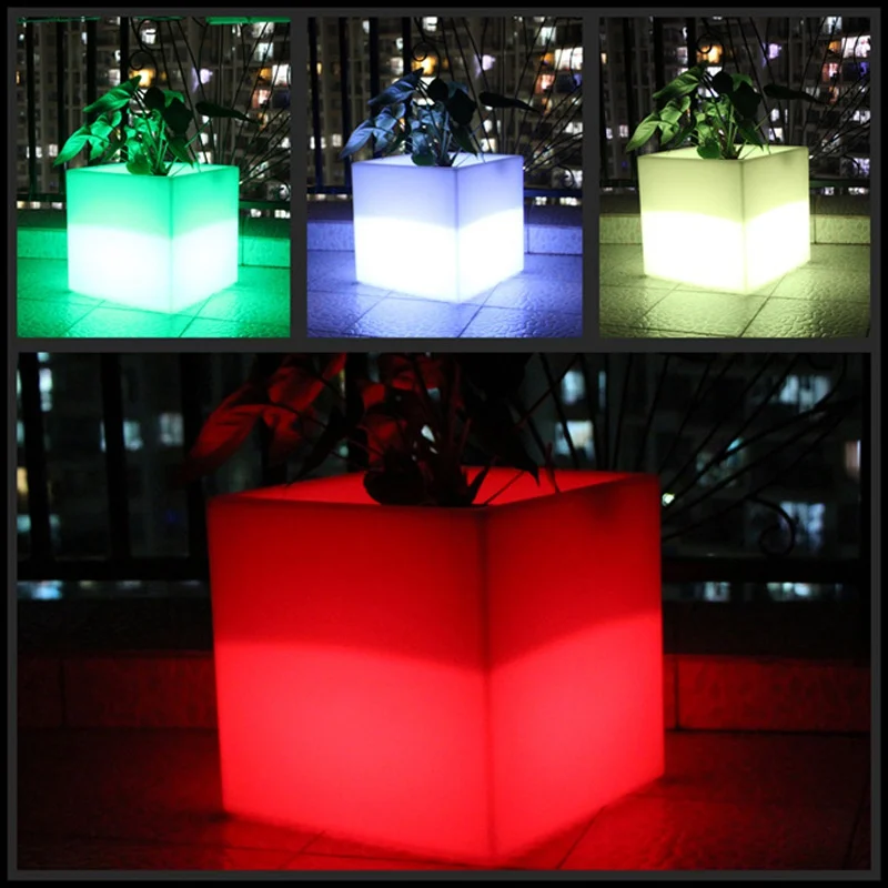 

Colorful big LED illuminated Ice Bucket/LED Luminous Flower Pot of Indoor Luminex Outdoor Furniture Free Shipping 4pcs/Lot