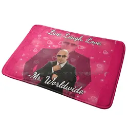 Mr. Worldwide Says To Live Laugh Love Entrance Door Mat Bath Mat Rug Live Laugh Love Mr Worldwide Pitbull Dilf Anti-Slip