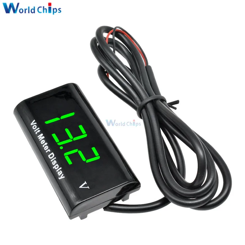 DC 3-18V 0.56 inch LED Three Digital Display Two 2 Wires IPX6 Waterproof Voltmeter Voltage Meter For Auto Car Bicycle Motorcycle