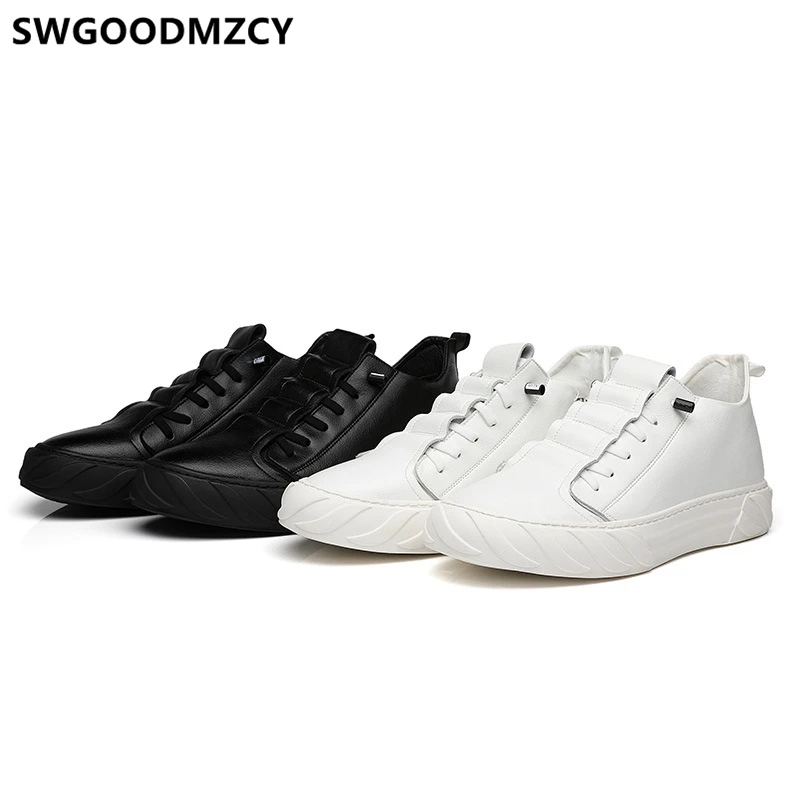 Black Shoes Loafers Mens Shoes Genuine Leather Fashion Sneakers White Leather Sneakers Mens Casual Shoes Hot Sale Tenis Masculin