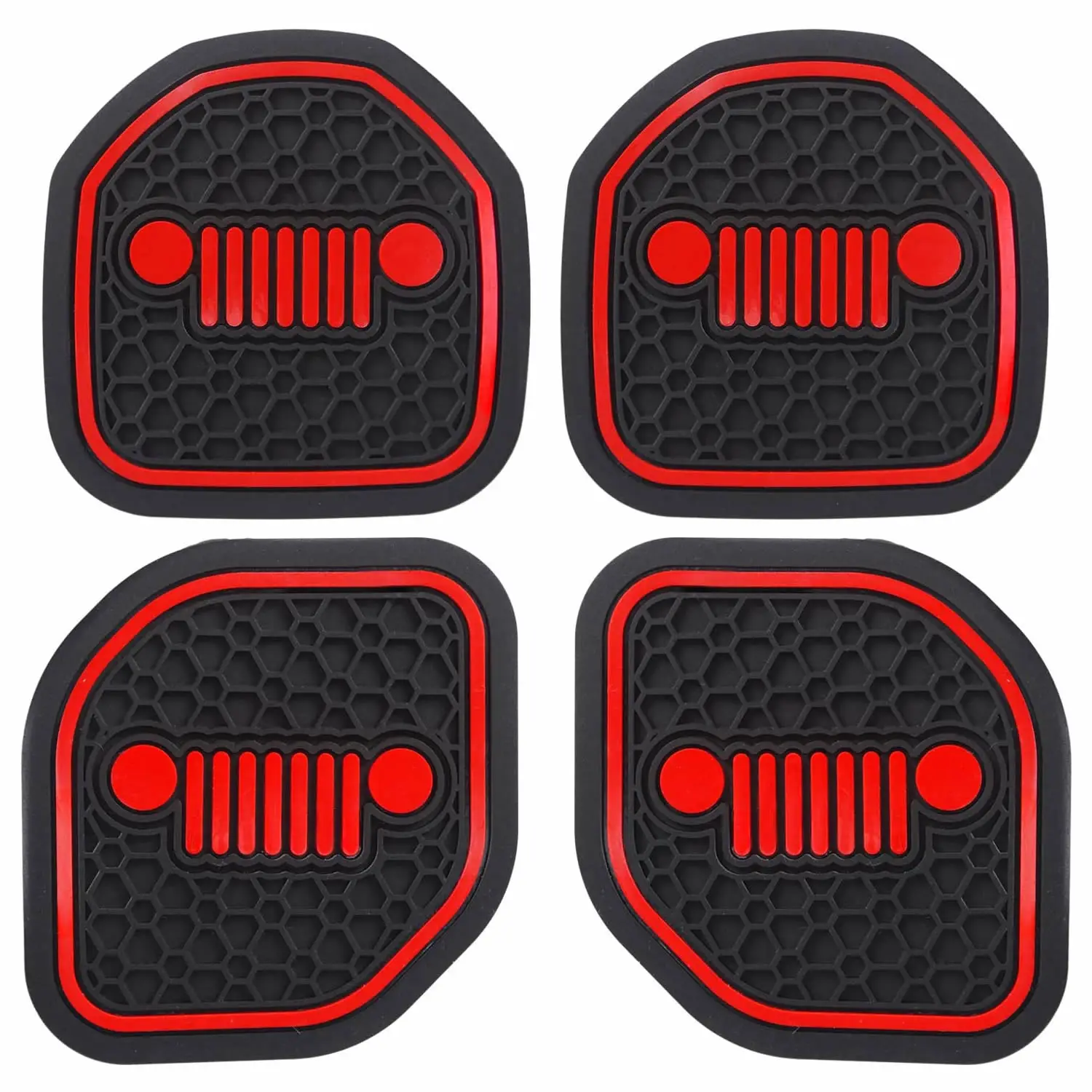 

Cup Holder Inserts Coaster Fits 2018 2019 Wrangler JL JLU 2020 Gladiator JT Interior Decoration Accessories (4 Pcs Kit)