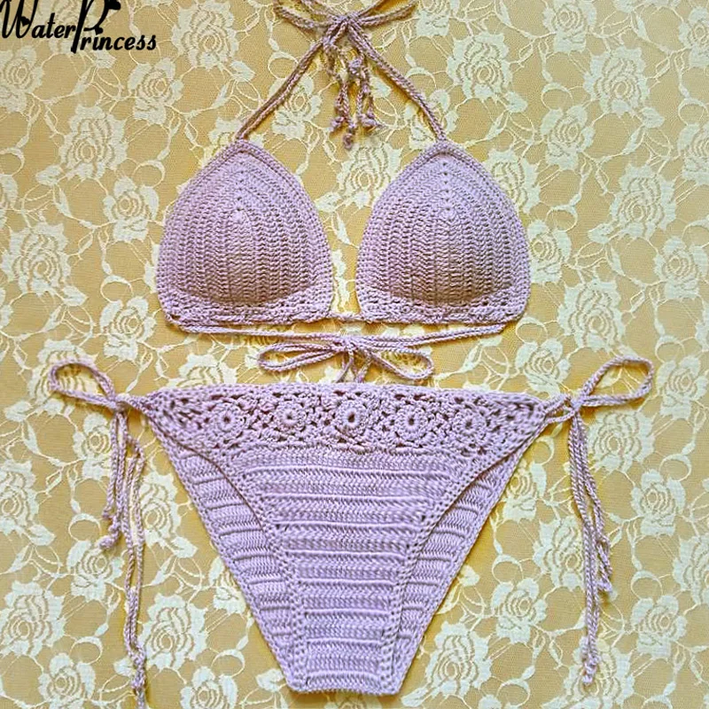 Bikini all\'uncinetto fatto a mano bianco Set costumi da bagno donna Sexy fasciatura femminile nuovo costume da bagno estivo 2025 bagnante costume da
