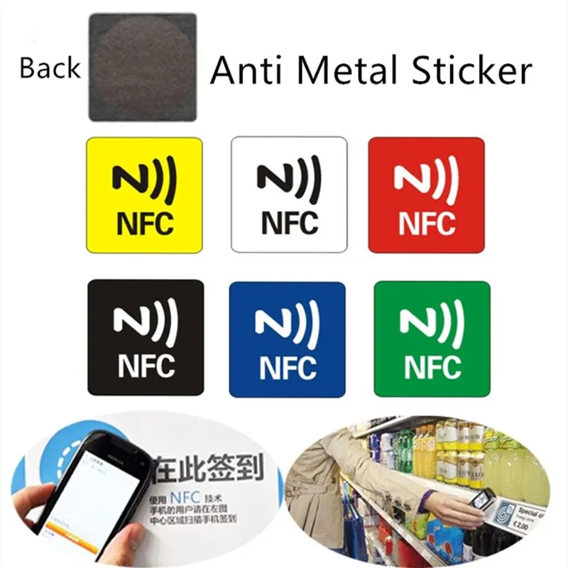 

3/6pcs/Lot NFC Stickers NFC 213 Tags Anti Metal RFID adhesive label sticker NFC213 Tag PET Material NFC Phones