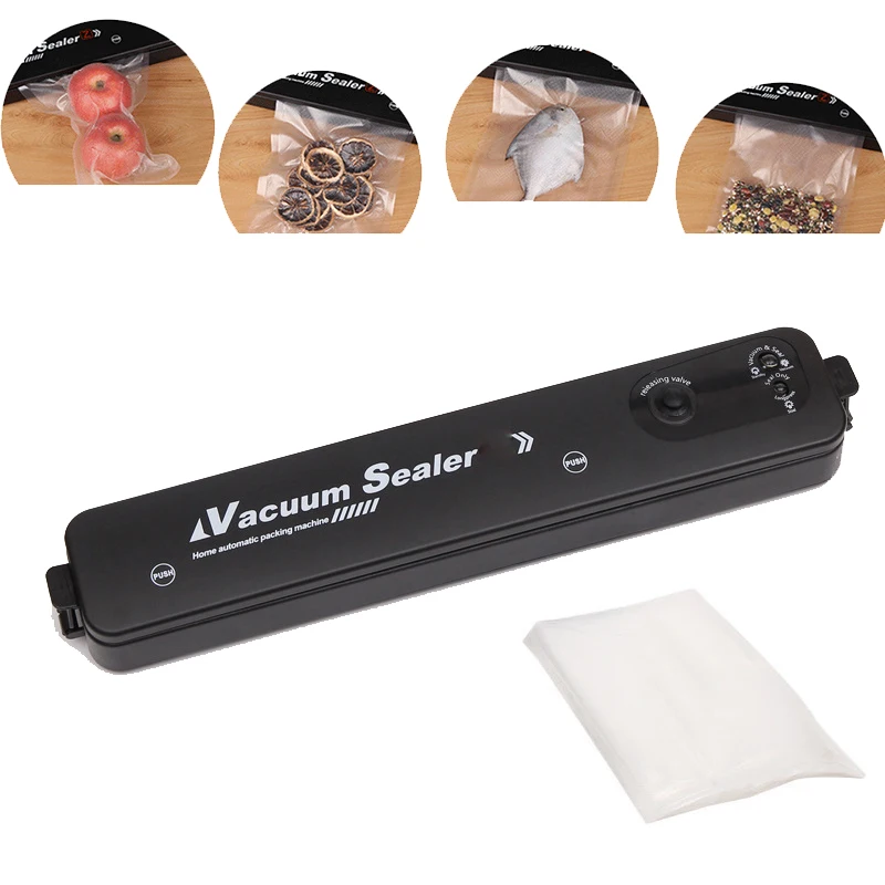 

Бытовая небольшая вакуумная упаковочная машина 220 В/110 В вакуумная упаковка пищевых продуктов с 10 вакуумными упаковочными пакетами для хранения продуктов питания
