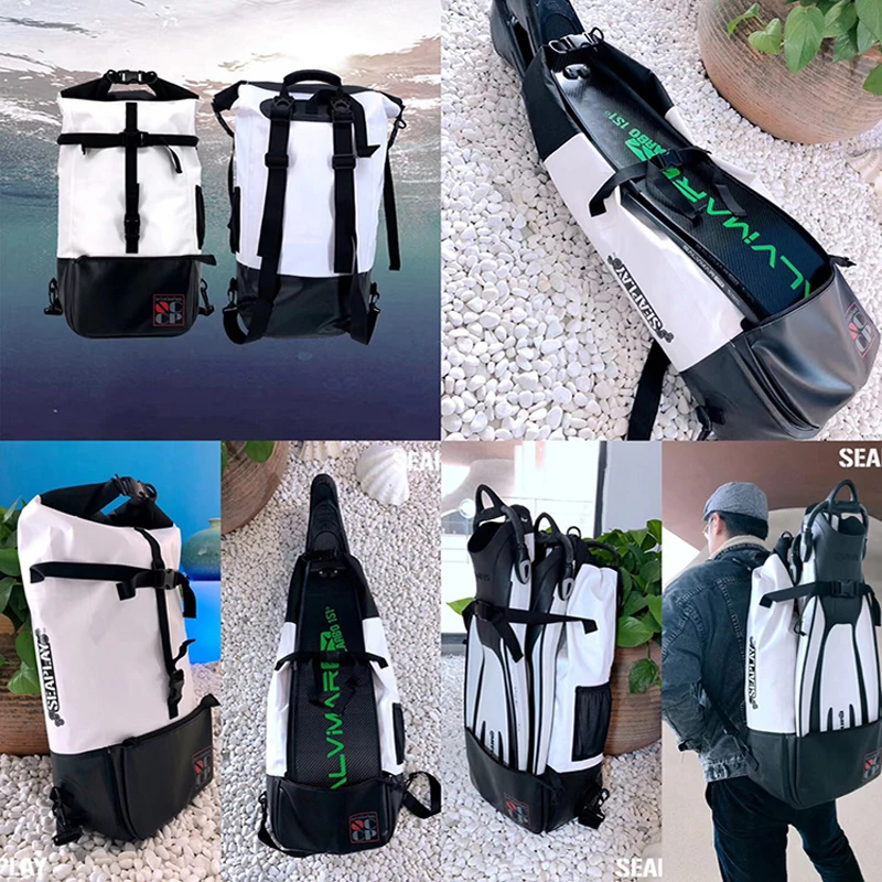 Perlengkapan Selam Gratis Selam Scuba Seplay Ransel Tahan Air 30L Luar Ruangan Tahan Air Bantalan Tugas Berat Panel Belakang Berbantalan