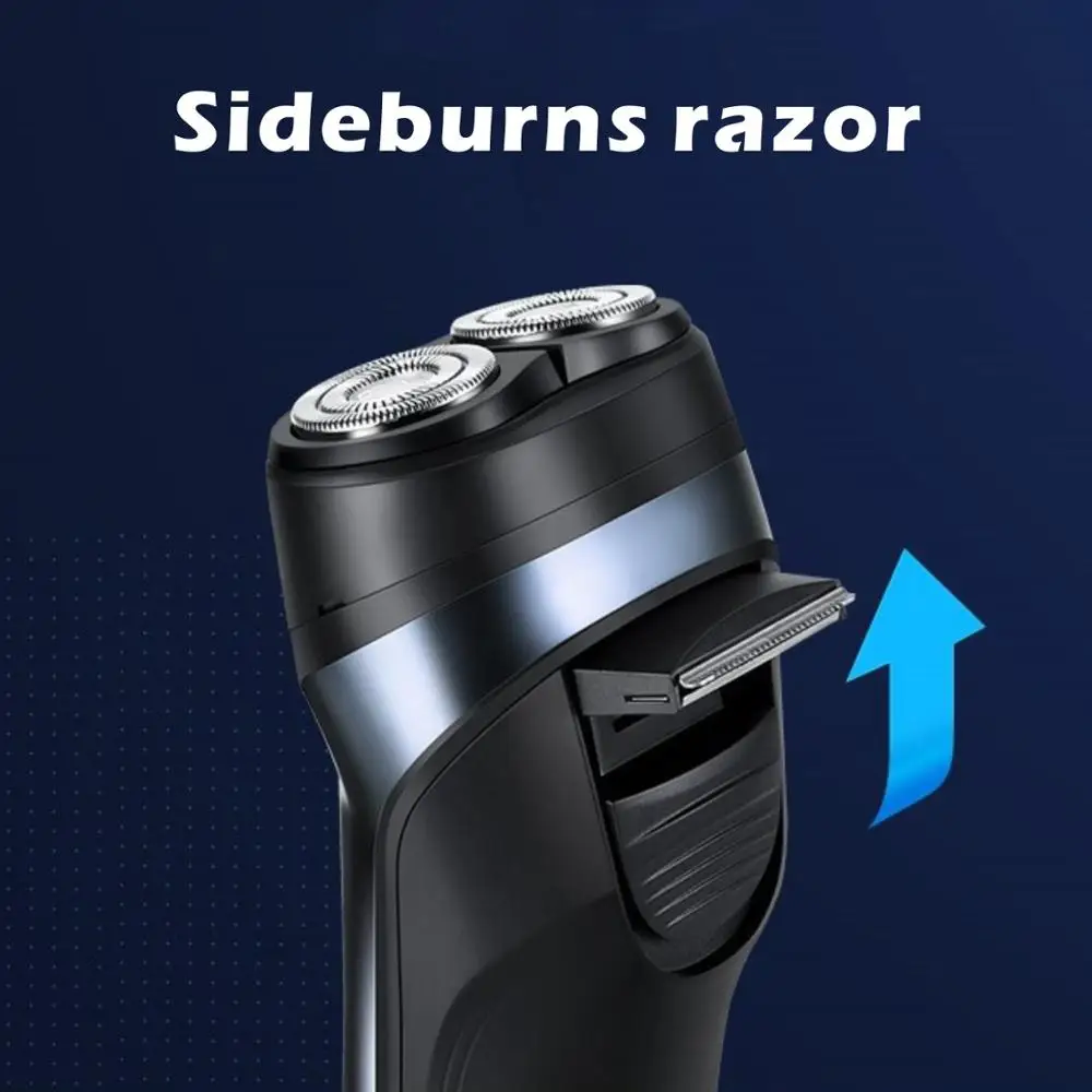 ماكينة حلاقة كهربائية للرجال اللحية الشعر المتقلب ثلاثية الأبعاد رئيس الجافة الرطب آلة الحلاقة قابل للغسل شفرة مزدوجة USB قابلة للشحن