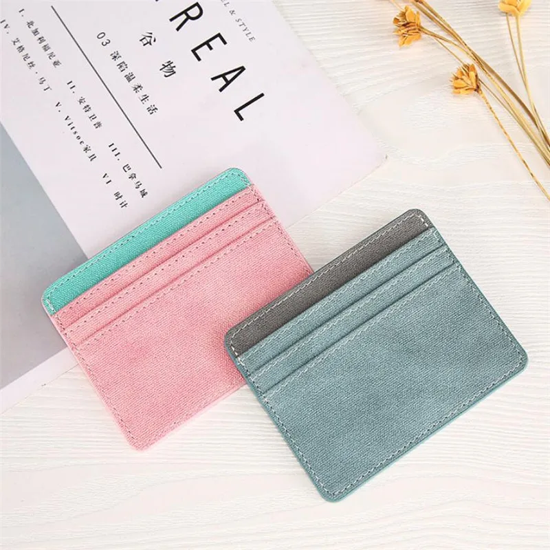 Pu Leather ID Card Holder Candy Color Bank Credit Card Box Multi Slot Slim Card Case Wallet Women Men Business Card Cover