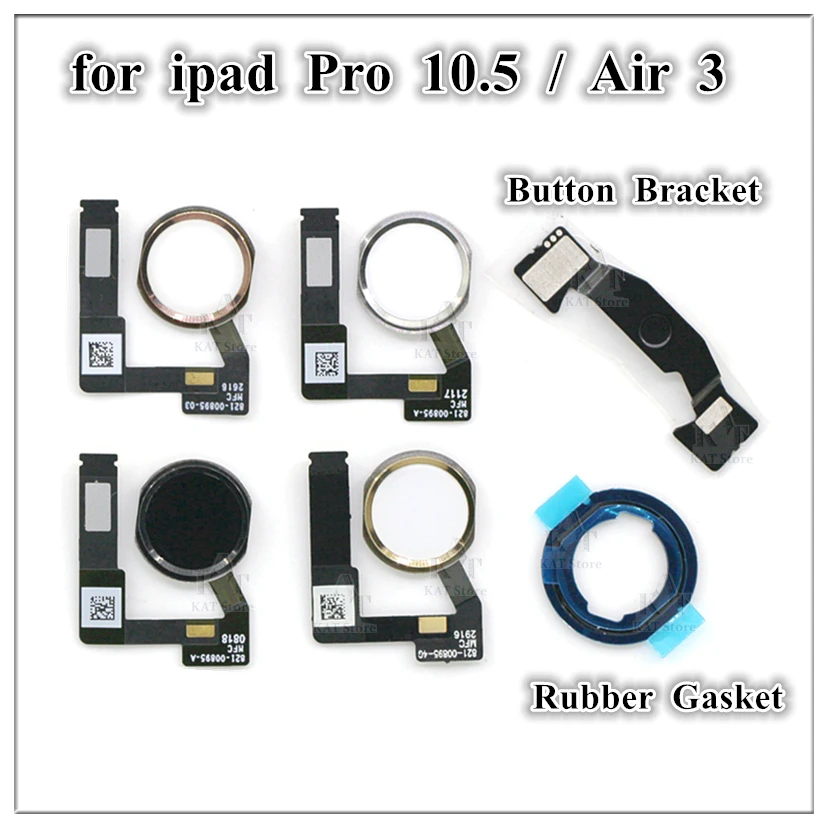 1Pcs for iPad Pro 9.7 10.5 12.9 Inch 2015 2017 Air 3 1st 2nd Gen Mini 4 Home Button Menu Key Flex Cable Bracket Rubber Assembly