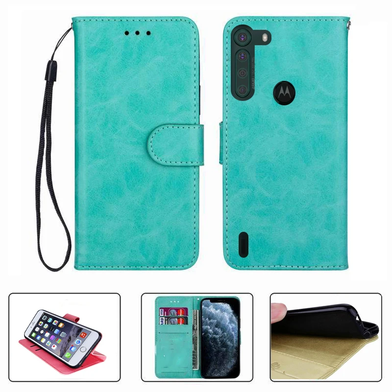 

For Motorola One Fusion XT2073-2 OneFusion 6.5" Wallet Case High Quality Flip Leather Phone Shell Protective Cover Funda