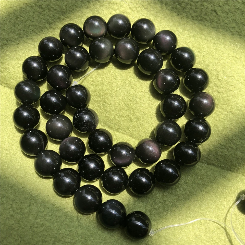 Colorful Rainbow Obsidian Beads 6-18mm Round Natural Loose Stone Diy Bracelet