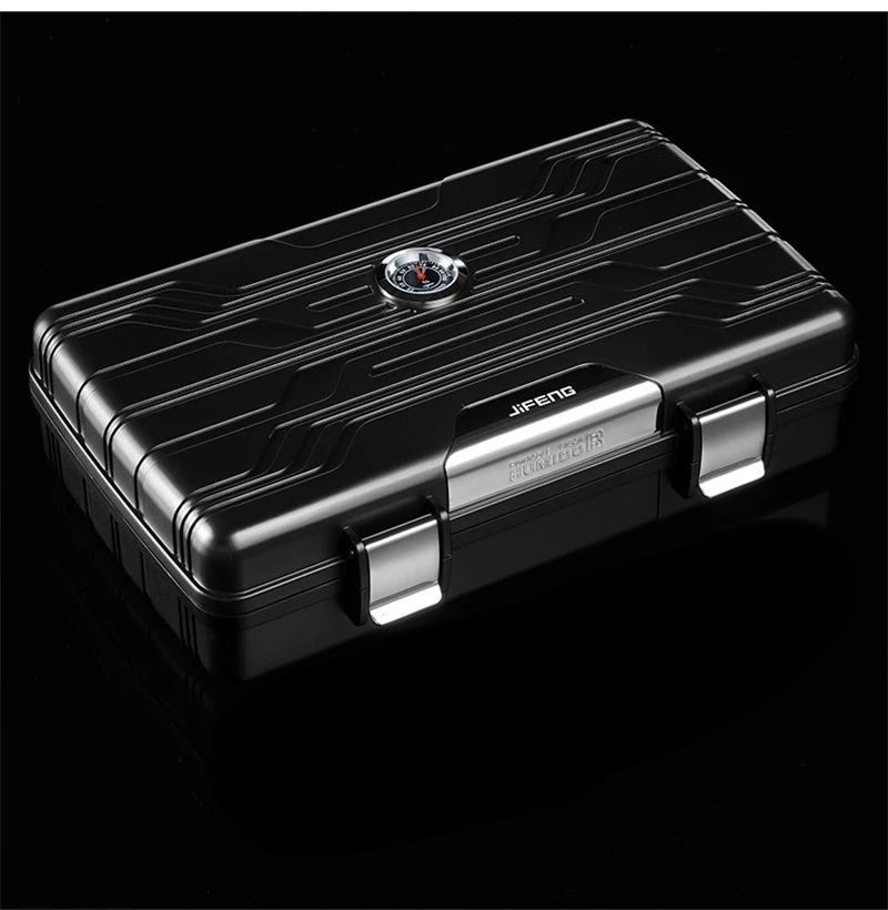 

Портативная дорожная коробка для сигар Humidor вмещает 10 сигар с увлажнителем-гигрометром, водонепроницаемый увлажняющий портсигар, CH-033