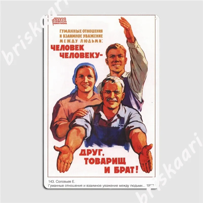 Soviet Cccp Propaganda Communist Metal Signs Wall Mural Kitchen Classic Poster Tin sign Posters