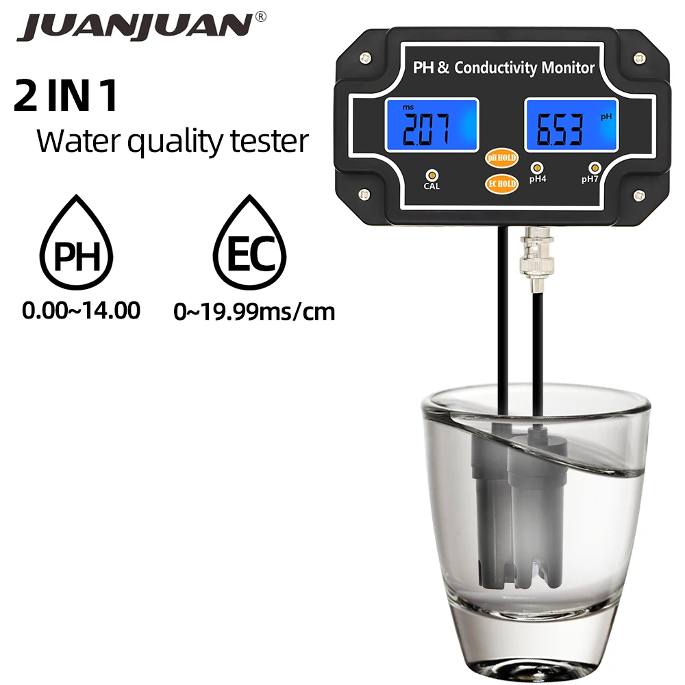 PH/EC-2681 phmetro 2 in 1 PH EC Meter Online Multi-parametro Tester di qualità dell'acqua rilevatore EC Monitor di conducibilità per piscina