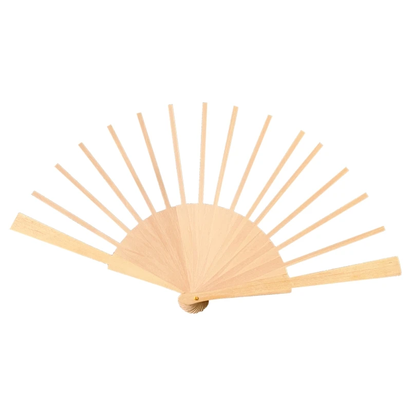 500PCS Customized Semi-products Wood Fan Frame Wooden Sticks with Varnish and Personalized Logo on the Side Rib