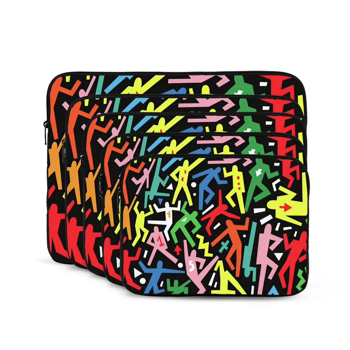 Vintage Colorful Dancers And Shapes Pattern Computer ipad Laptop Cover Case17 15 13 12 10 Inch Laptop Sleeve Bag Portable Cover