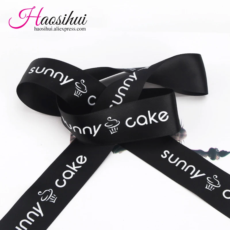 

1-1/4''(32mm) Custom Logo Three-Dimensional Ribbons Brand Printed Package Birthday Party Decoration Satin 100 yards/lot,For Hall