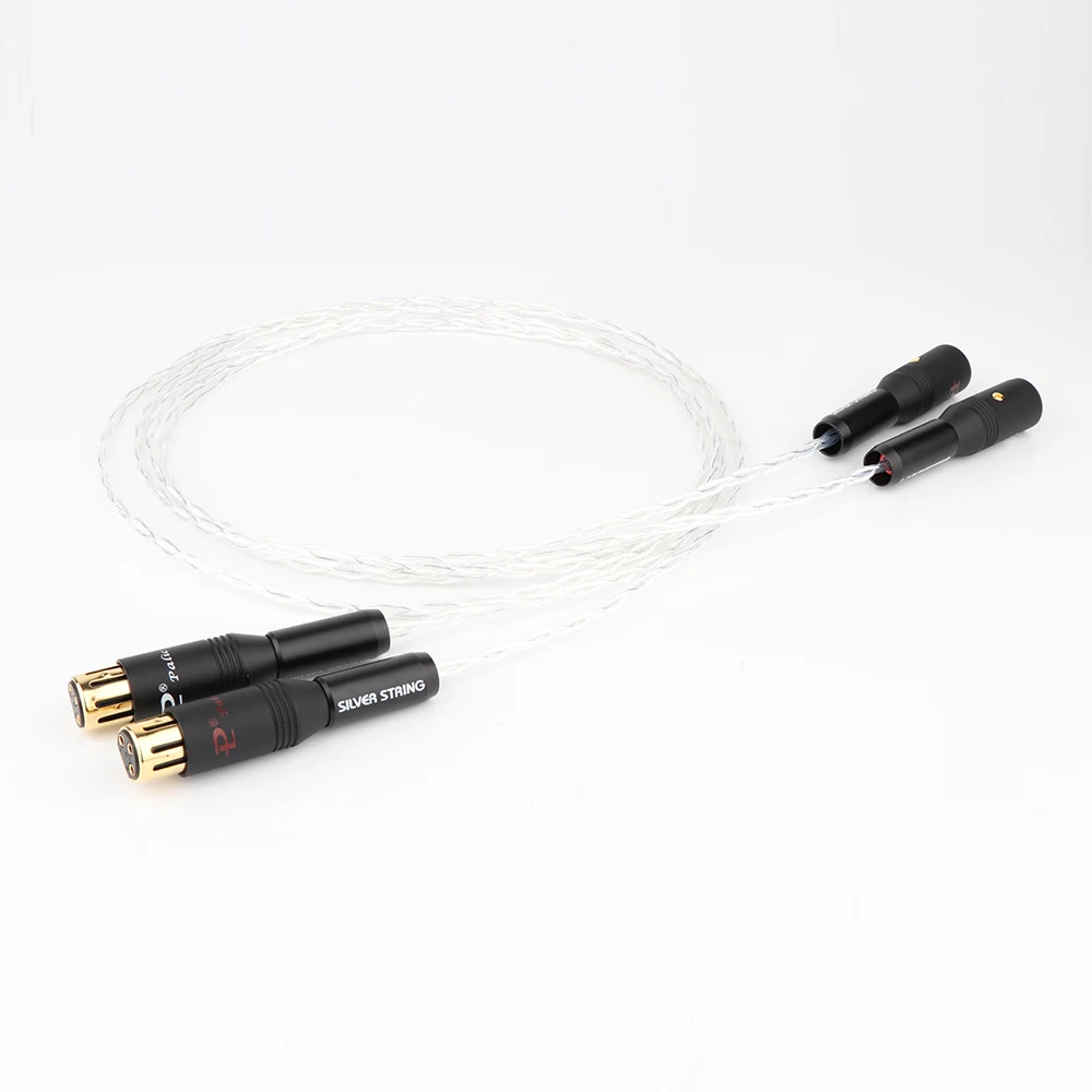 3AG คู่คริสตัลชุบเงิน XLR ตัวผู้กับตัวเมียสายออดิโอสมดุลสำหรับเครื่องขยายเสียงซีดี