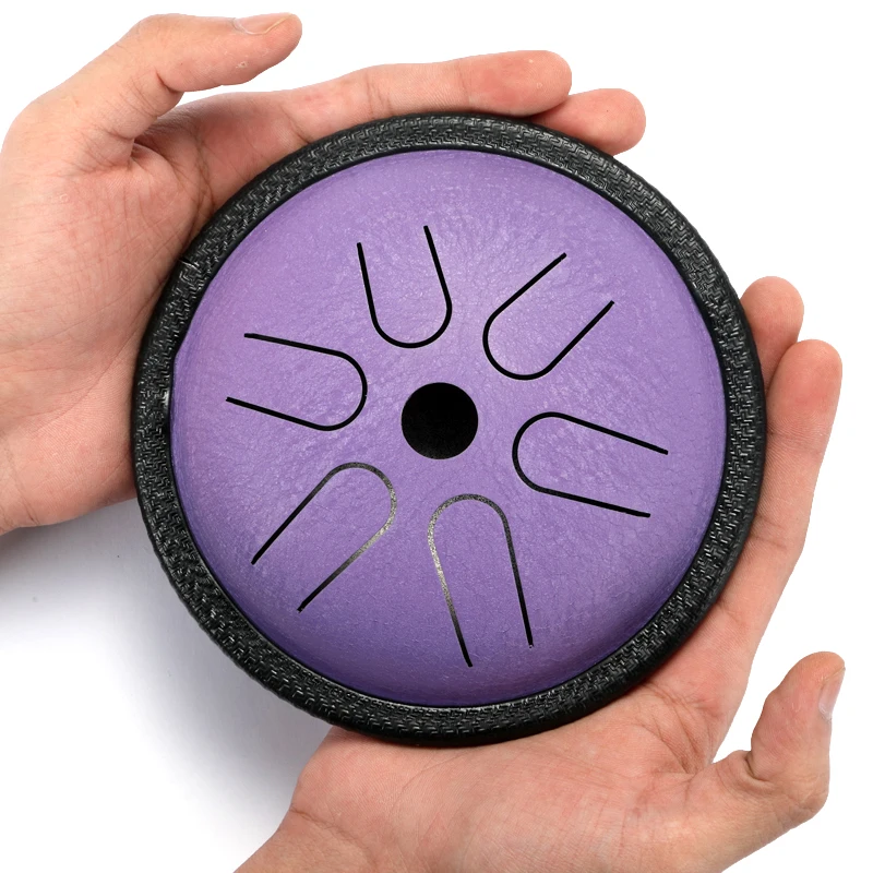 Brand 5.5 Inch Steel Tongue Drum 6 Tune Hand Pan Drum With Padded Drum Bag And A Pair Of Mallets  huedrum Yoga Meditation