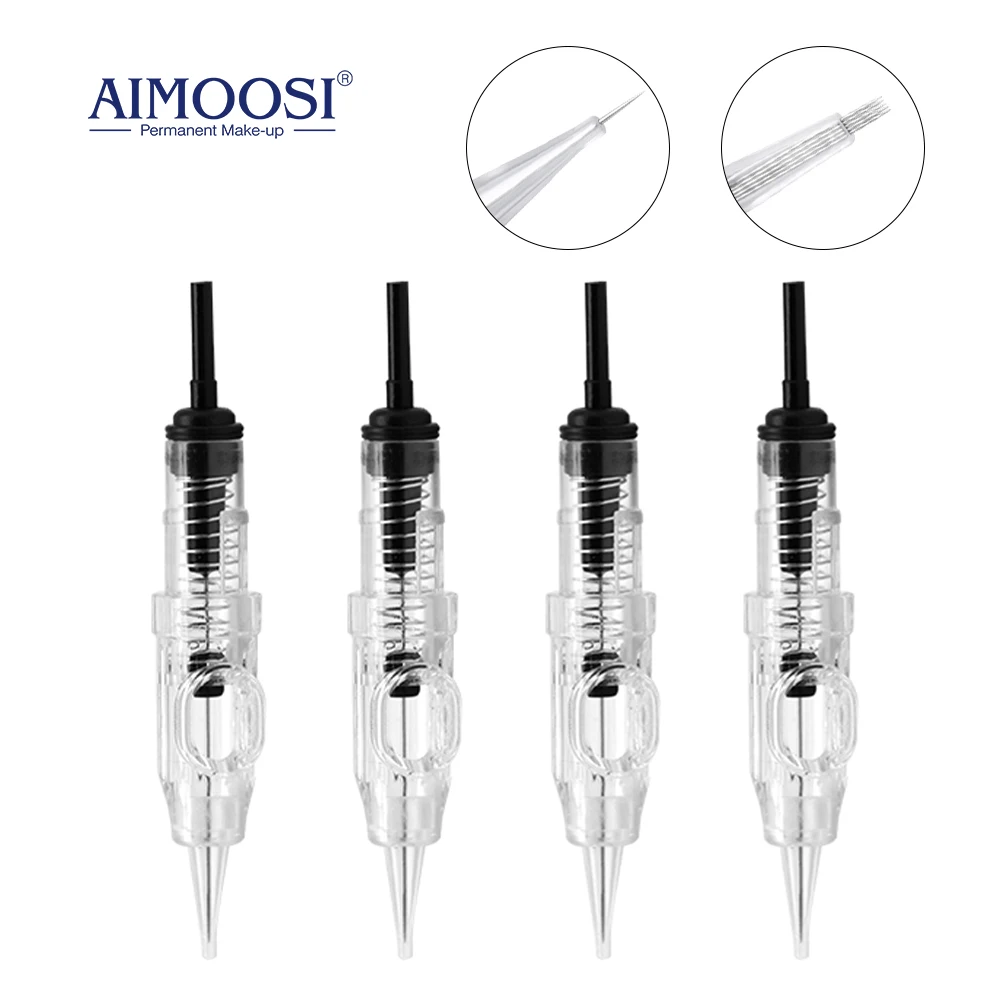 AIMOOSI 15Pcs Tattoo Piercing Needle Pen For Semi Permanent Microblading Makeup Body Eyebrow Lip PMU Tattoo Machine Gun Supplies