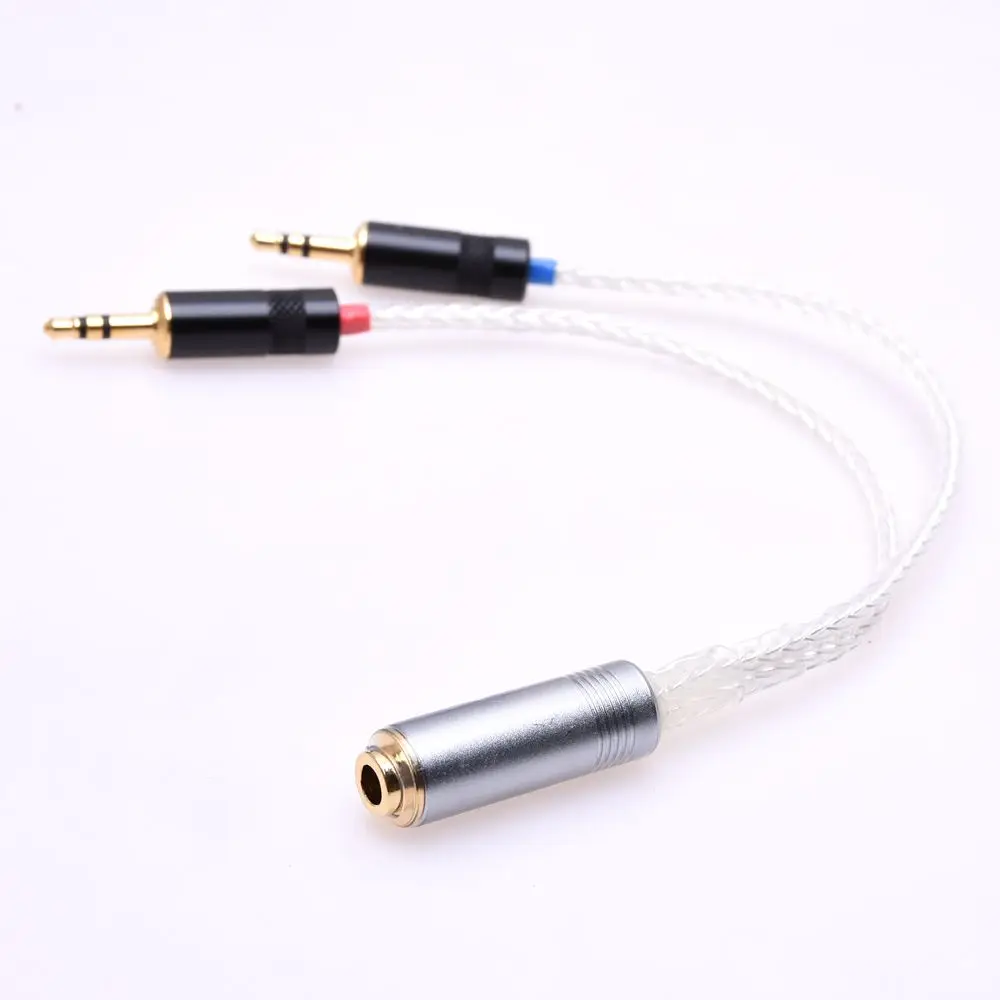 Kabel berlapis perak seimbang wanita, 2X 3.5mm jantan ke 4.4MM, adaptor PHA-3 kompatibel untuk Sony PHA-3 NW-WM1Z PHA-2A MDR-Z1R