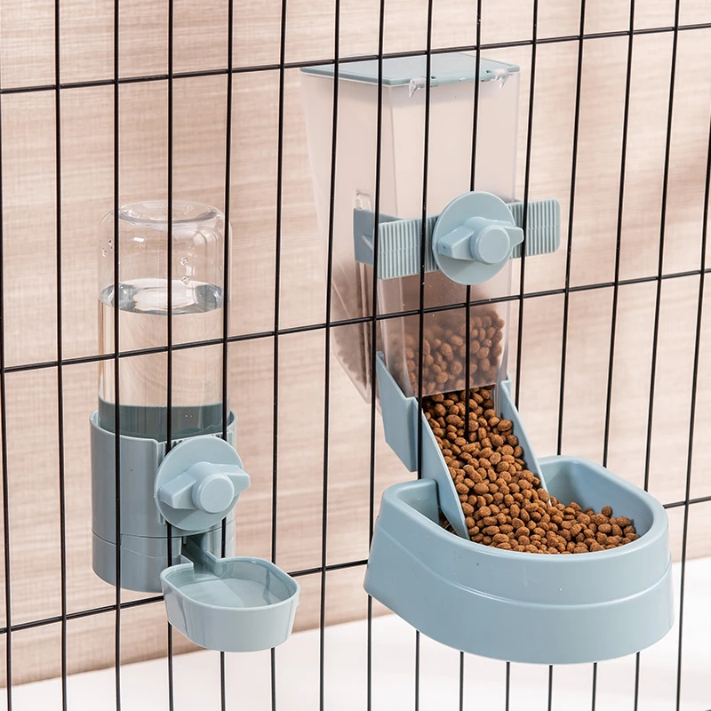 500ML Pet Cat Food Bowl Dog Drinker Can Hang Dispenser Drinker for Cats Dog Cage Puppy Kitten Automatic Drinking Water Supplies