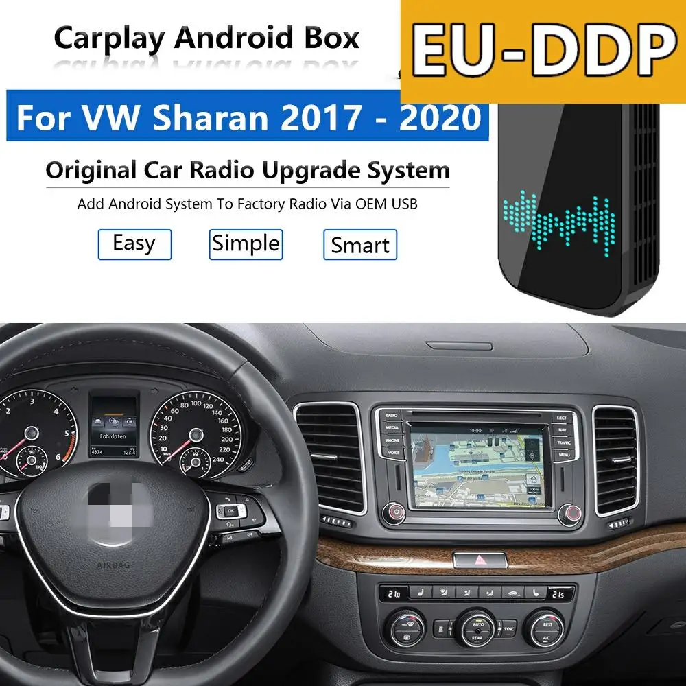 Radio Carplay upgrade Android Auto Audio For Volkswagen Sharan 2017 - 2020 Apple Wireless AI Box Car Multimedia Player GPS unit