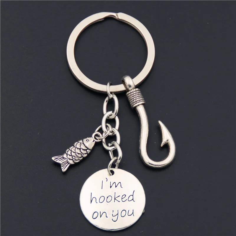 1pc Fish Hook Fishing Keychains Beach Fish Keyring Anchor Lighthouse Charms Summer Jewelry Gift