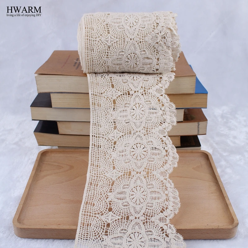 HWARM 3yard cotton arts craft sewing fabric african lace fabric bow ribbon wedding decoration trim DIY Thickening Widening laces