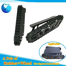 A Pair of Tank Chassis Wheels Including Rubber Tracks+Steel Wheel Clawer Frame/ Accessories for Big Load T007 DIY Tracked Parts