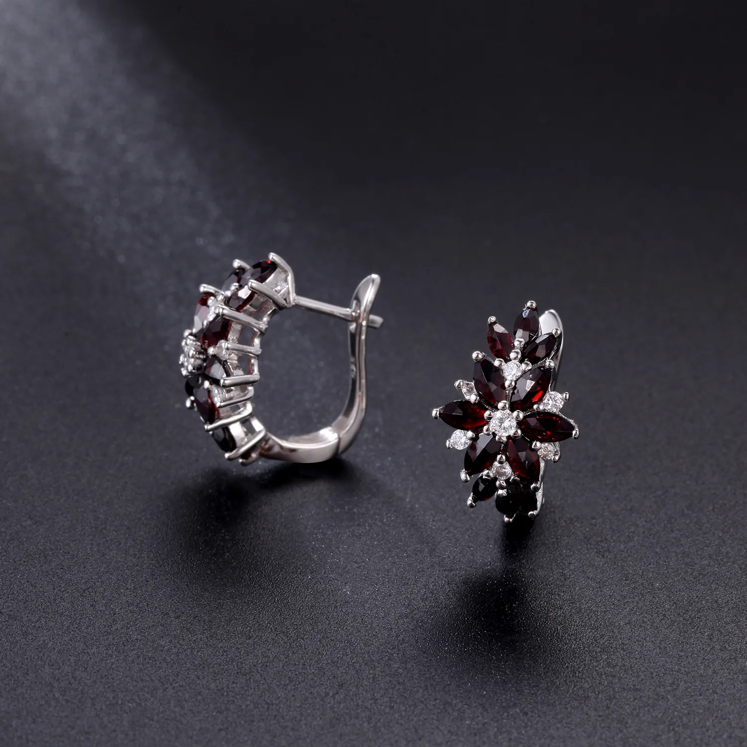 GEM\'S BALLET 100% 925 Sterling Silver Garnet Agate Tourmaline Gemstone Birthstone Ear Studs Earrings Fine Jewelry Wholesale