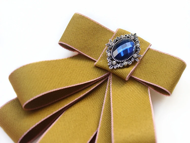 Korean Band Perle Fliege Broschen für Frauen Kristall Strass Krawatte Pins männer Anzug Hemd Collor Kleidung Zubehör – Detail 14