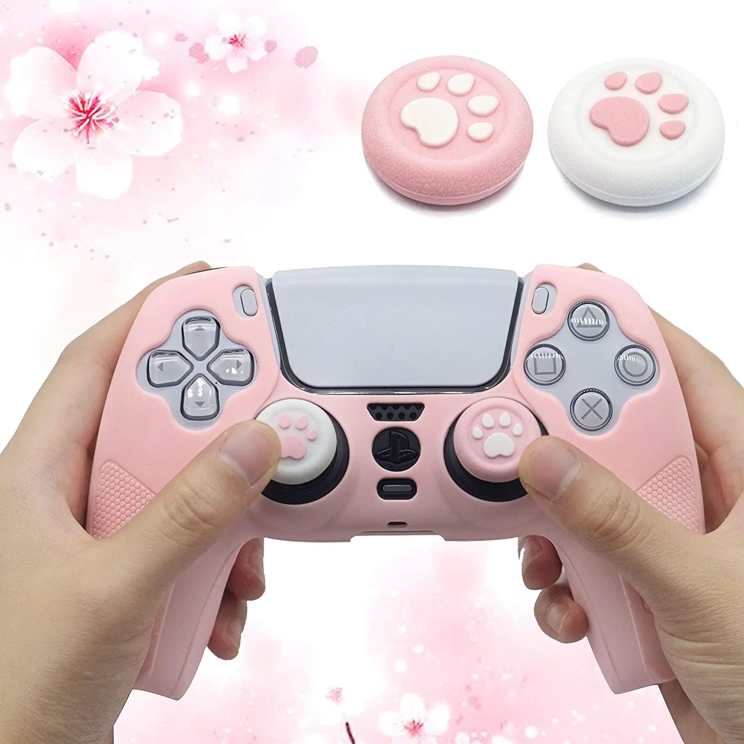 Anti-Slip Silikon Schutz Gummi Fall Nette Kawaii Zubehör Joystick Haut Grip Abdeckung mit 2 Daumen Kappe Für PS5 controller