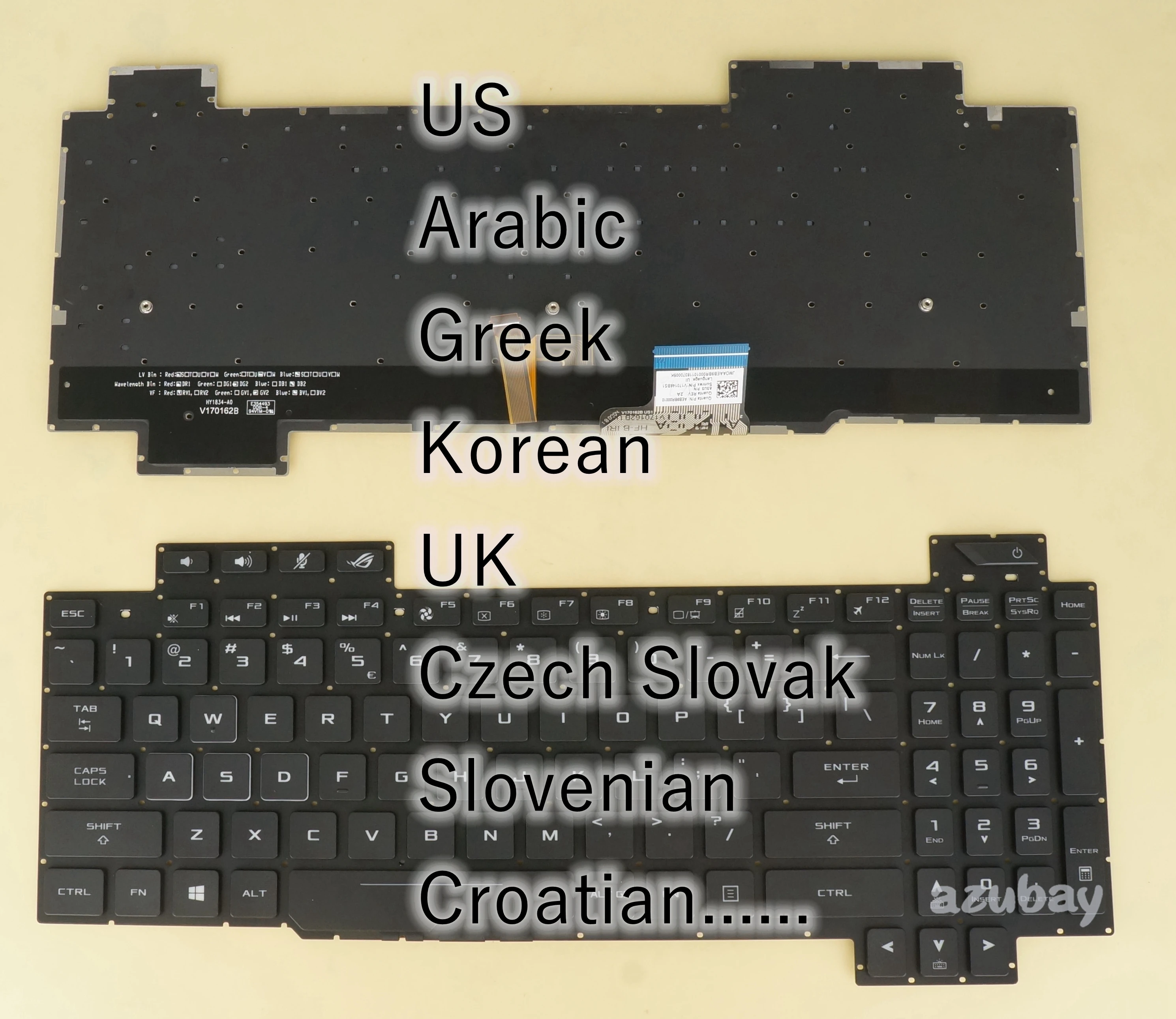 

US AR GK KR UK CZ SK SV CR Keyboard For Asus V170146BS1 V170146BK1 AEB9BR00010 AEB9BQ00010 AEB9B+00010 AEB9BE00010 AEB9B300010