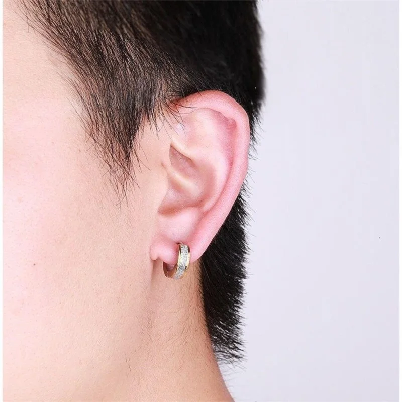 1 pair Punk Stainless Steel Ear Circle Earrings For Men/Women Hipster Rock Style Anti-allergic Ear Buckle Earrings Ear Jewelry