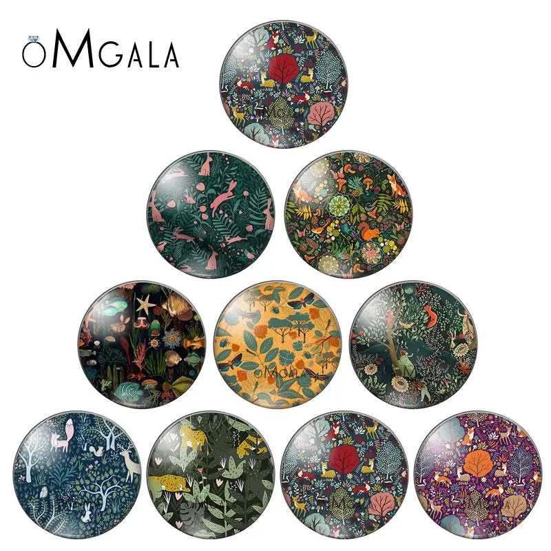 

Animals and Plants Flowers Patterns 10pcs 12mm/14/16/18mm/20mm/25mm Round photo glass cabochon demo flat back Making findings