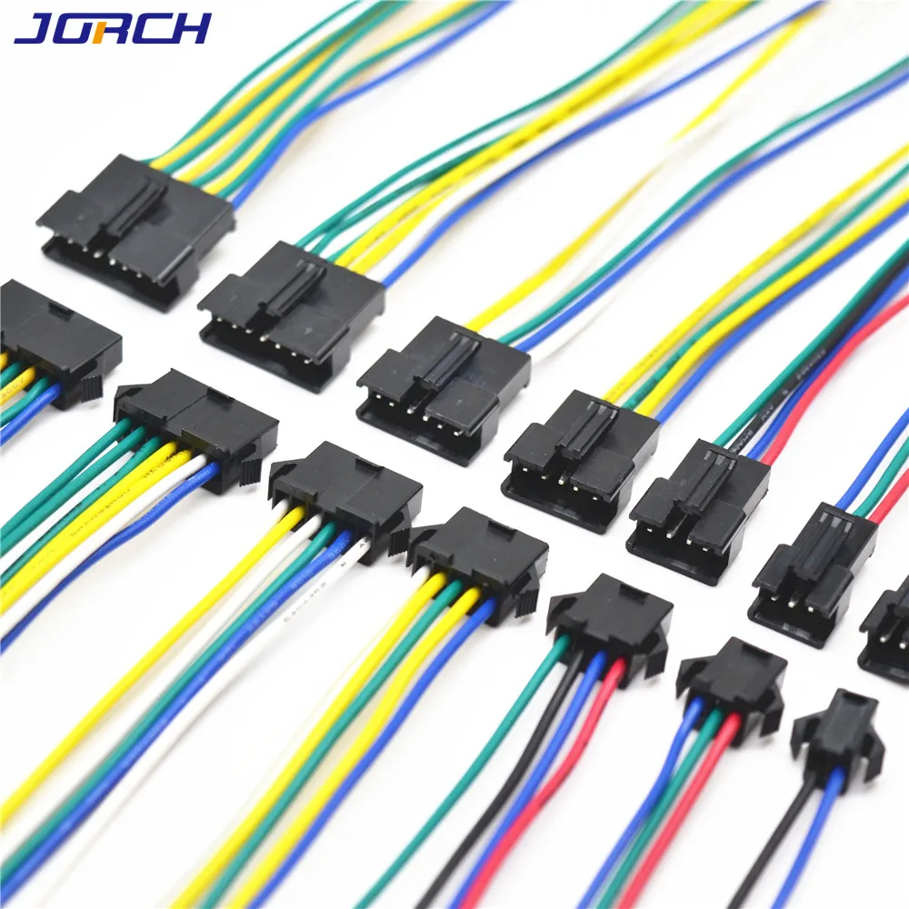 1Sets  SM series 2P/3P/4P/5P/6P/7P/8P/9P/10P Way Automotive wiring harness with UL1007 22AWG  15cm Custom processing