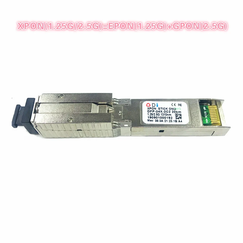 E/GXPON SFP ONU Kèm Mạc Đầu Nối Quang SC DDM Pon Mô Đun 1490/1330nm 1.25/2.5G XPON/EPON/GPON( 1.244Gbps/2.55G)802.3ah E/GXPON