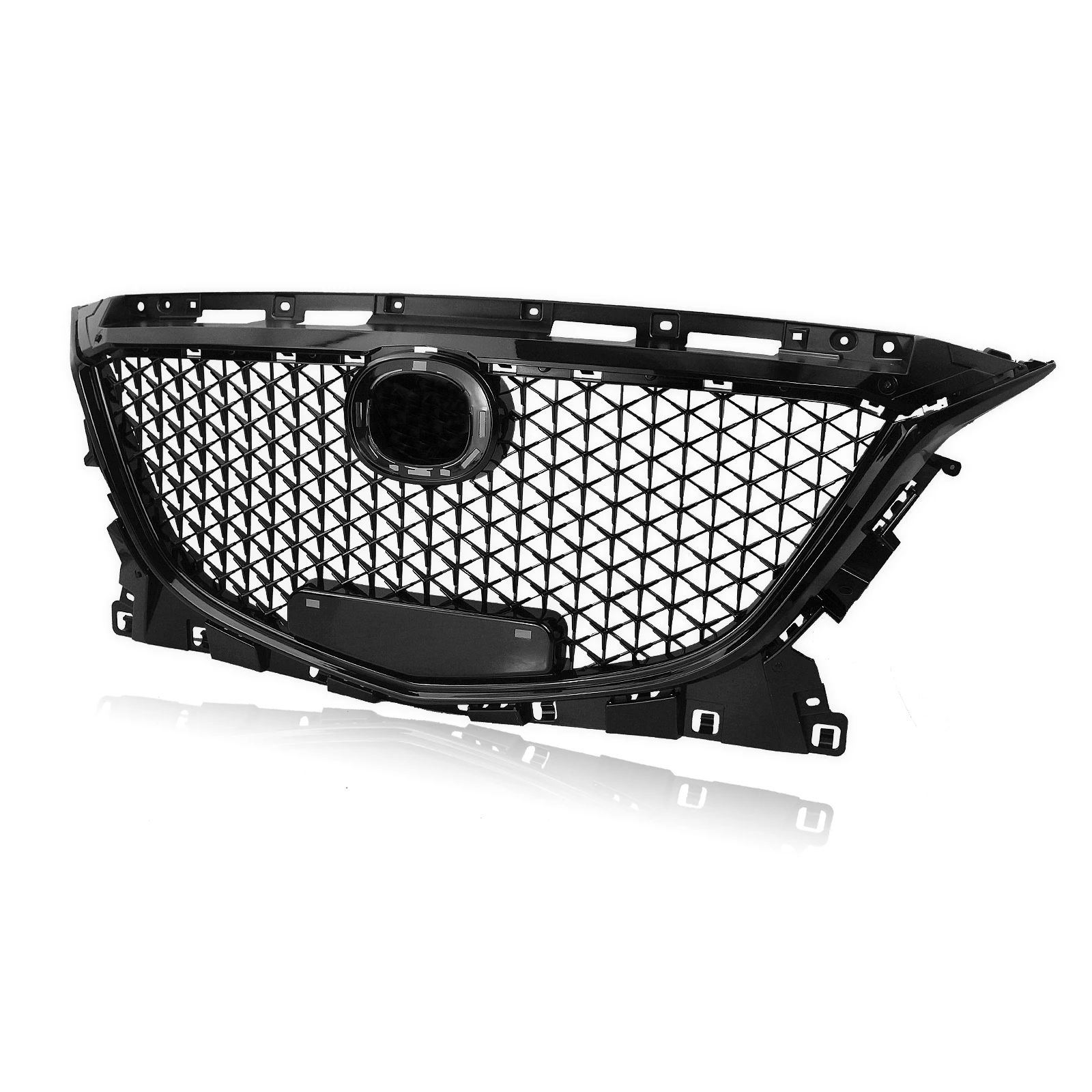 Front Grille For Mazda 3 Axela 2014-2016 Black Honeycomb Style Mazda3 Car Upper Bumper Hood Intake Mesh Cover Grid Racing Grills