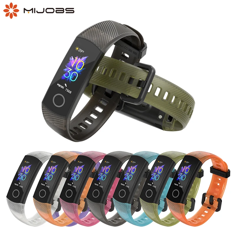 Translúcido Silicone Wrist Strap para Huawei, Honor Band 5, Pulseiras, Pulseira Colorida, Band 4