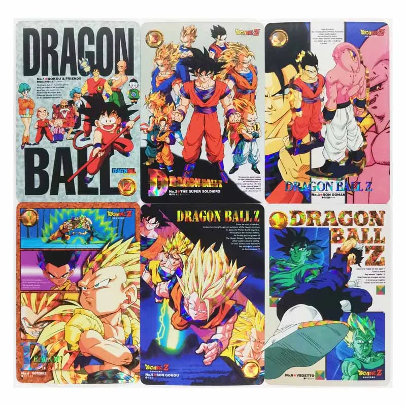 Cartas coleccionables de Dragon Ball Jumbo Adventure Stories No.1, cartas de batalla Saiyan de superhéroes, Ultra Goku, Vegeta, 9 unids/set