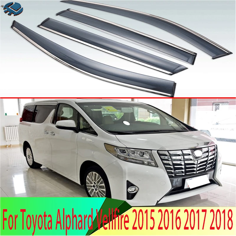 

4 шт., пластиковый Наружный козырек для Toyota Alphard Vellfire 2015 2016 2017 2018