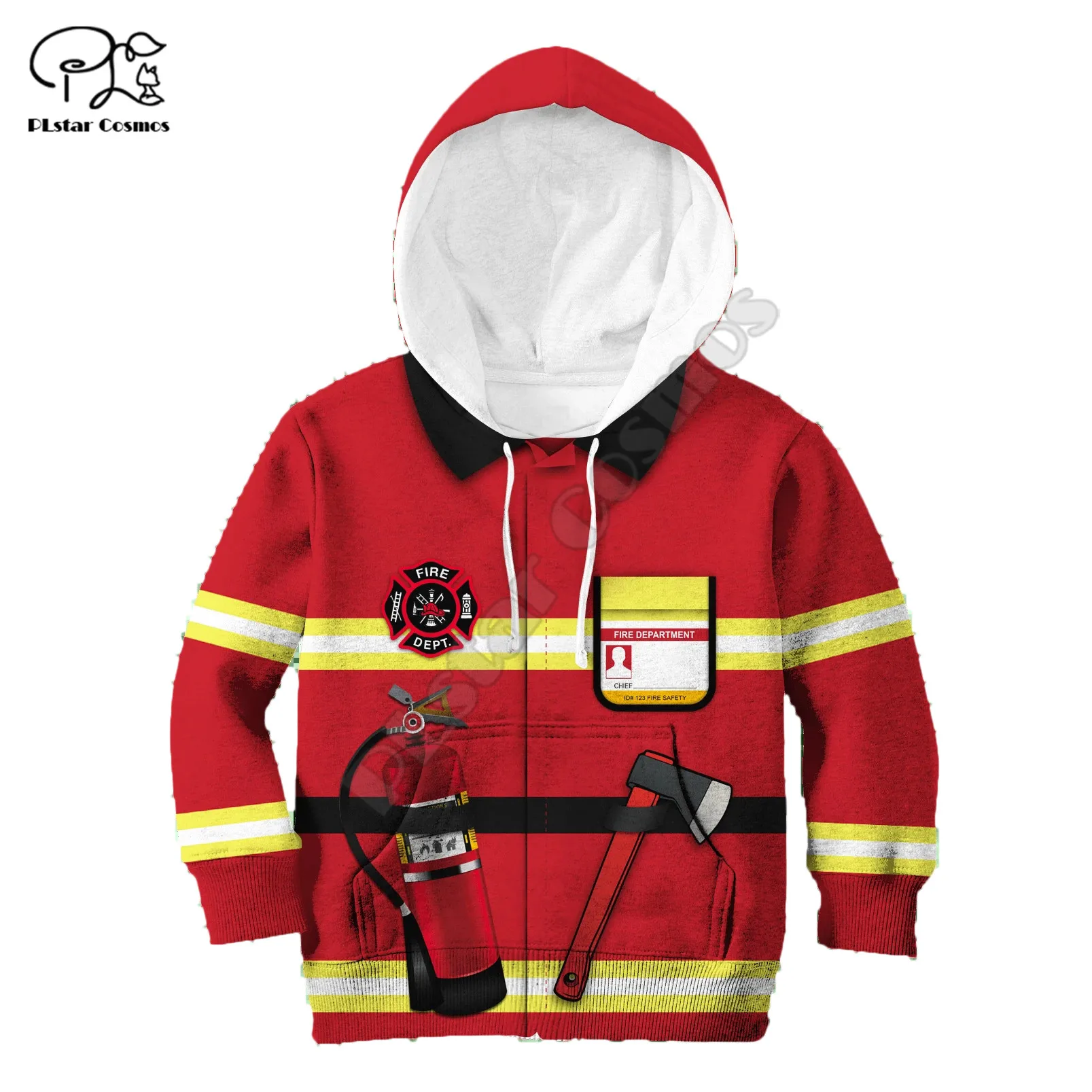 Firefighter Customize your name 3d printed Hoodies kids Pullover Sweatshirt Tracksuit jacket t shirts Halloween Cosplay boy girl