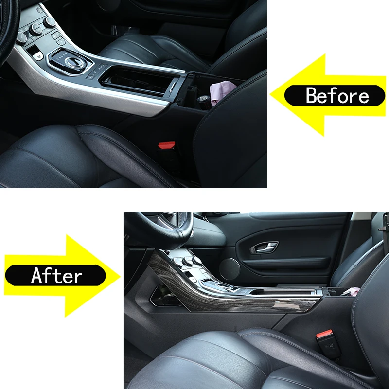 For Land Rover Range Rover Evoque 2012-2018 Carbon Fiber/Black Wood Grain Center Console Decoration Strips Trim Car Accessories - Image 3