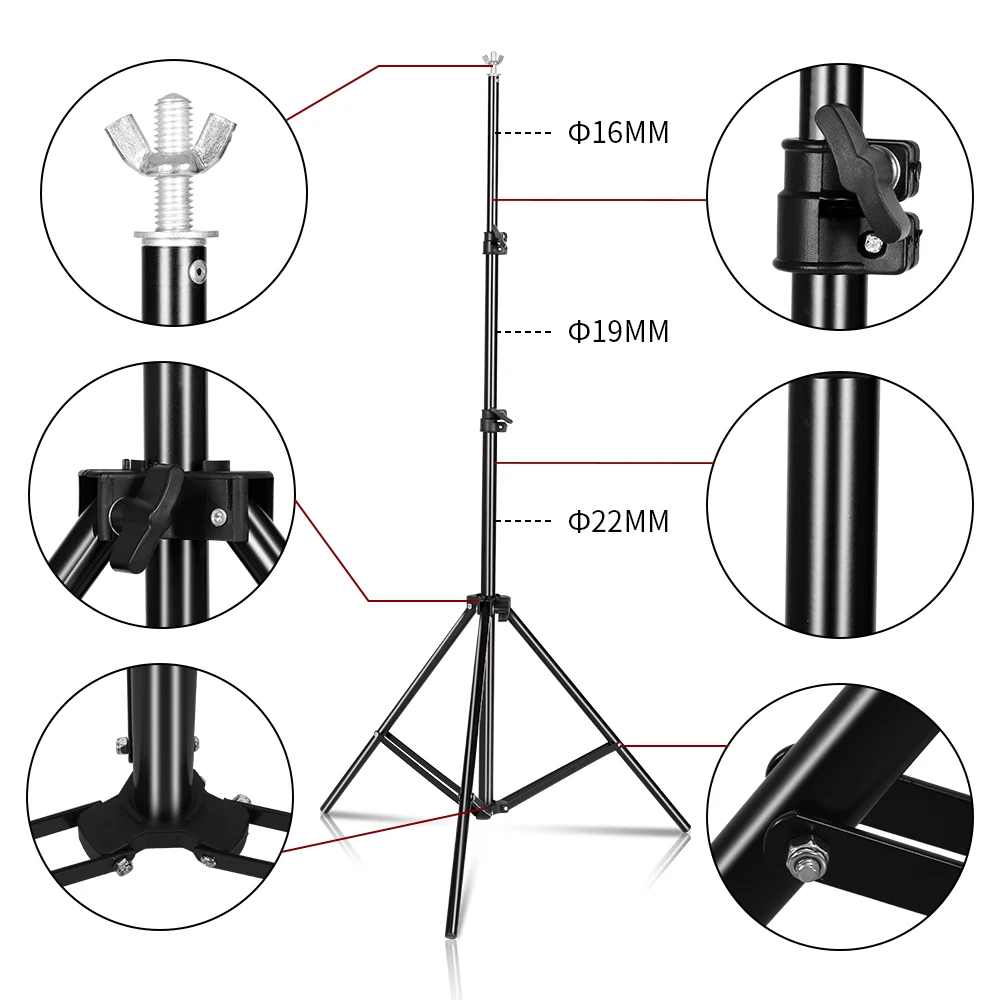 Professional Adjustable 2m(79inch) Light Stand Tripod With 1/4 Screw Head For Photo Studio Flashes Photographic Lighting Softbox